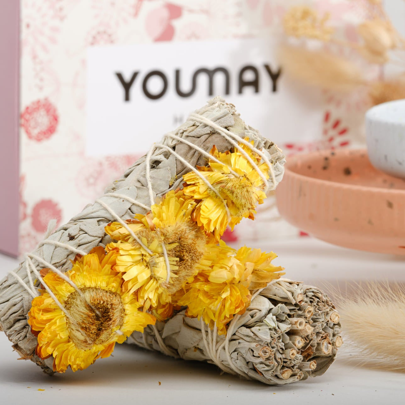 Fascio di Salvia Bianca e Girasole – Sole in Casa 