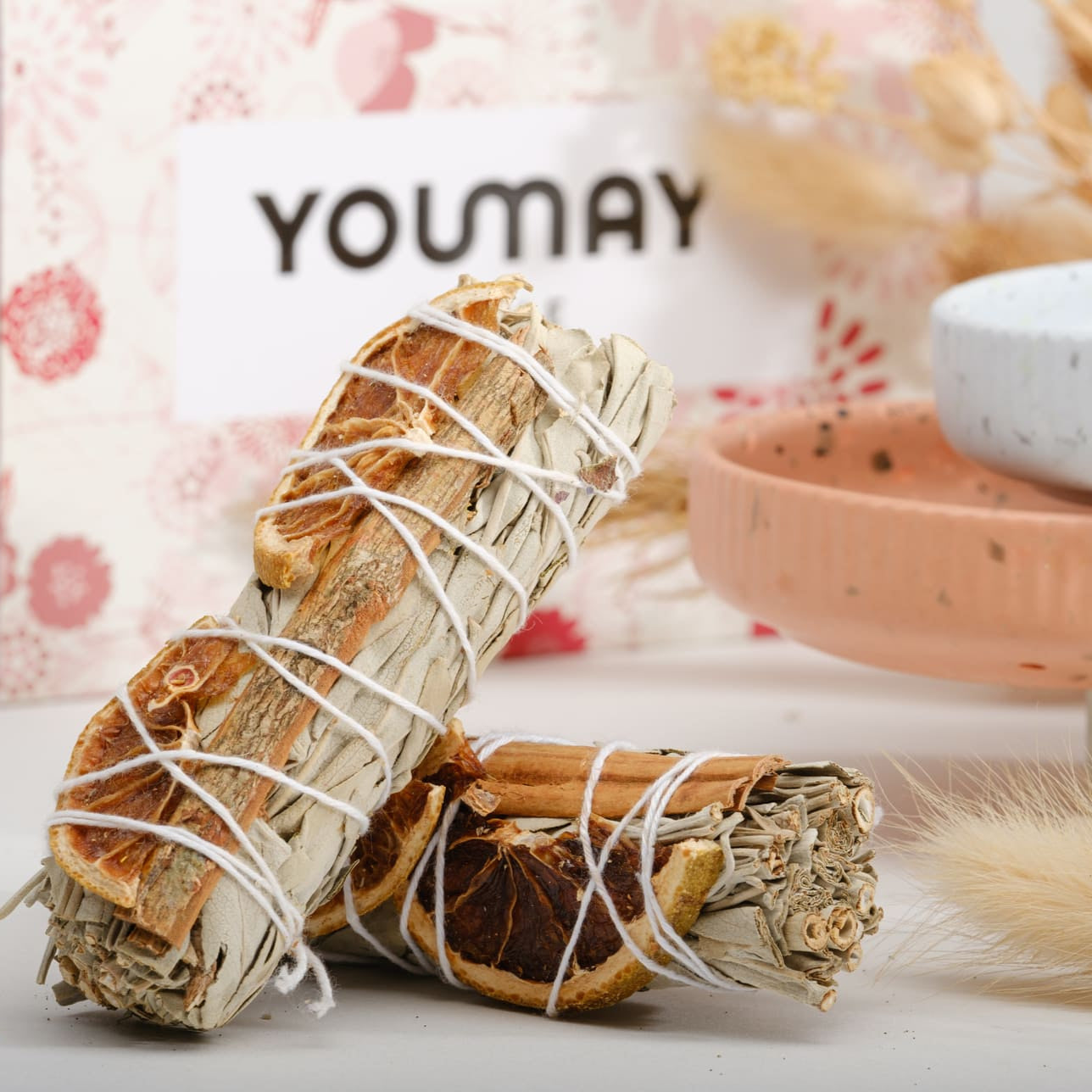 Fascio di Salvia Bianca con Arancia e Cannella- Energia che Riscalda il Cuore