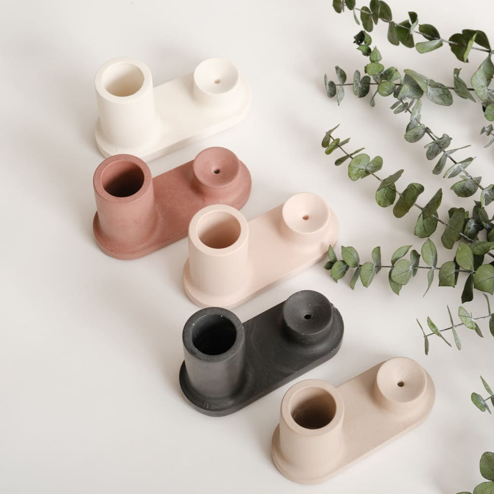 PORTA INCENSO A CAMINETTO - DUSTY ROSE