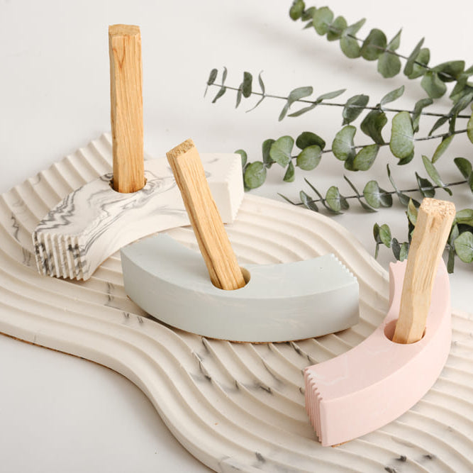 PORTA PALO SANTO IN JESMONITE CURVO - ROSA CIPRIA