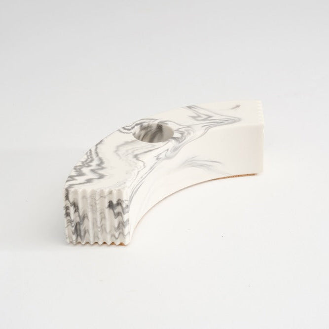 PORTA PALO SANTO IN JESMONITE CURVO - BIANCO MARMO